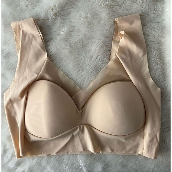 New 2 PC Women’s Size 3 No Underwire Wide Strap Padded No Side Bulge Bras gray a - Picture 6 of 11